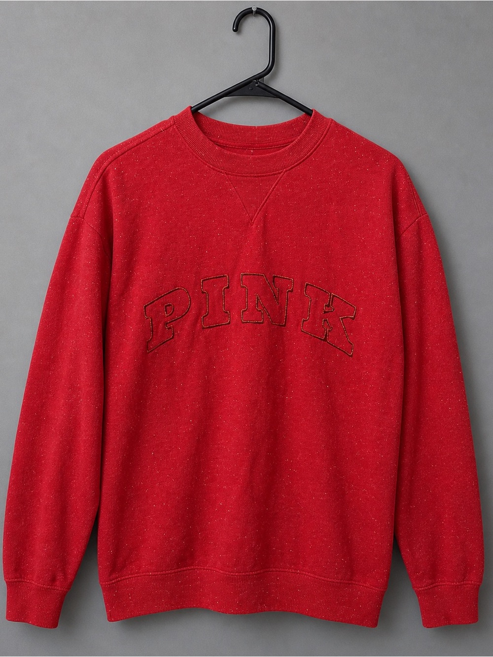 Victoria’s Secret PINK Red Crewneck Sweatshirt Spellout Logo